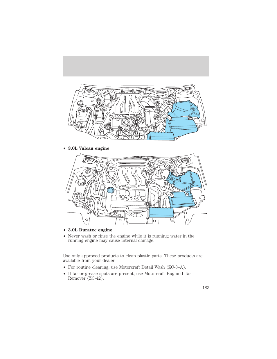 Cleaning | FORD 2005 Taurus v.1 User Manual | Page 183 / 248