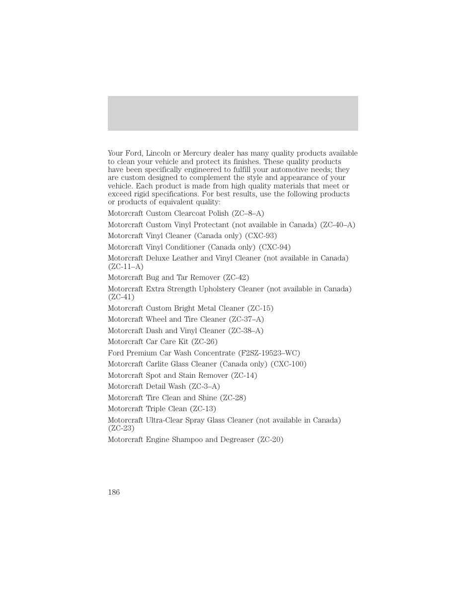 Cleaning | FORD 2005 Taurus v.1 User Manual | Page 186 / 248
