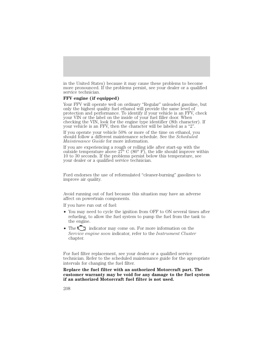Maintenance and specifications | FORD 2005 Taurus v.1 User Manual | Page 208 / 248