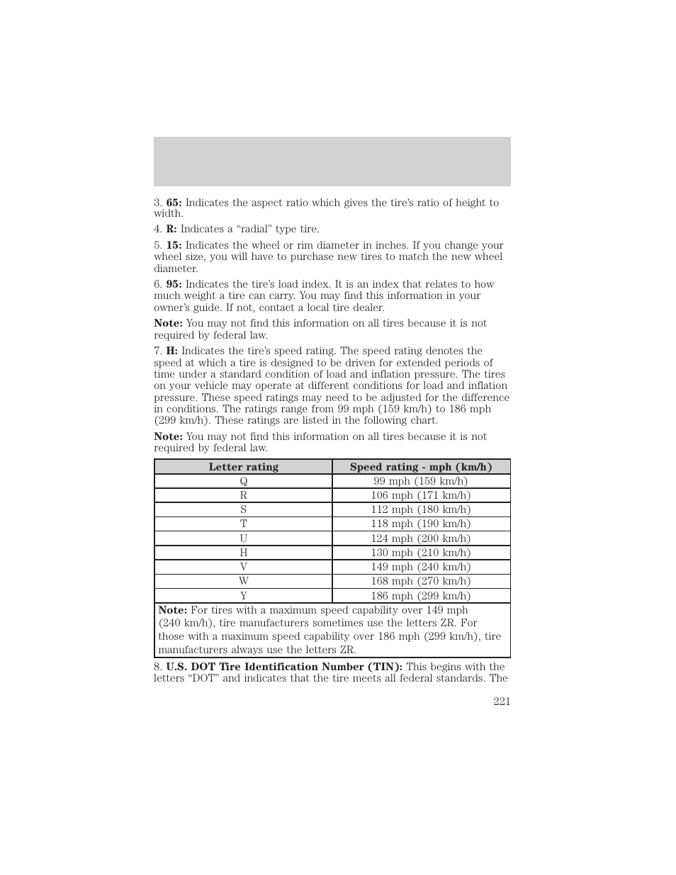 Maintenance and specifications | FORD 2005 Taurus v.1 User Manual | Page 221 / 248