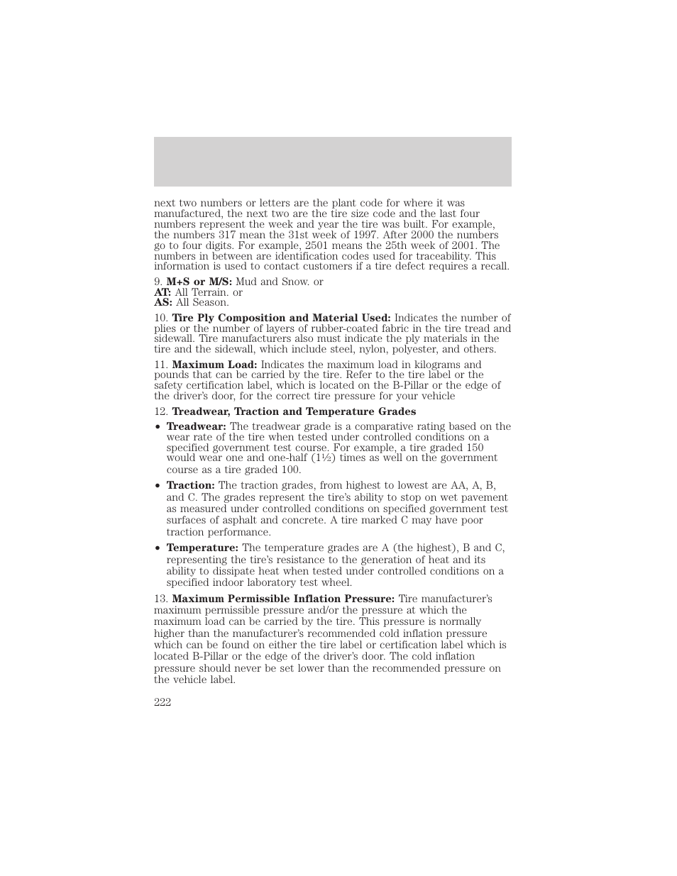 Maintenance and specifications | FORD 2005 Taurus v.1 User Manual | Page 222 / 248