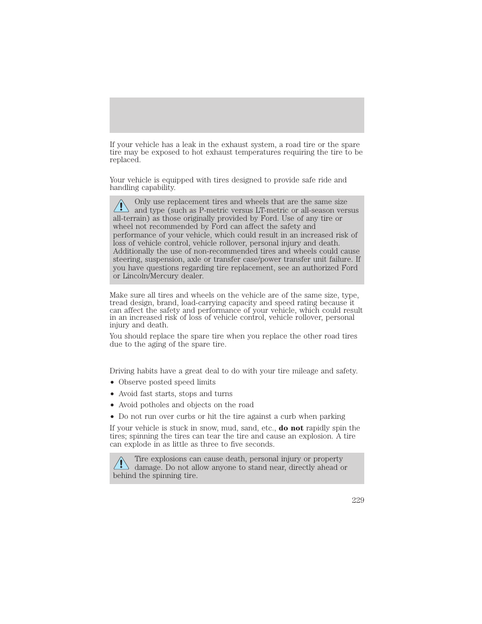 Maintenance and specifications | FORD 2005 Taurus v.1 User Manual | Page 229 / 248