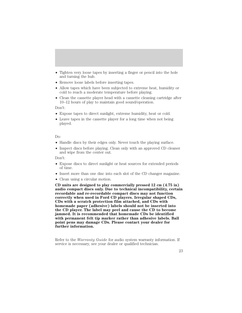 Entertainment systems | FORD 2005 Taurus v.1 User Manual | Page 23 / 248