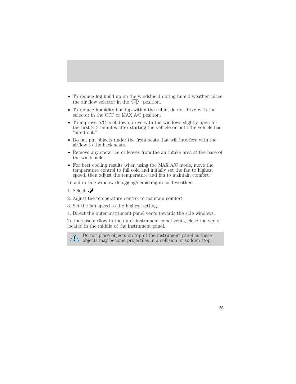 Climate controls | FORD 2005 Taurus v.1 User Manual | Page 25 / 248
