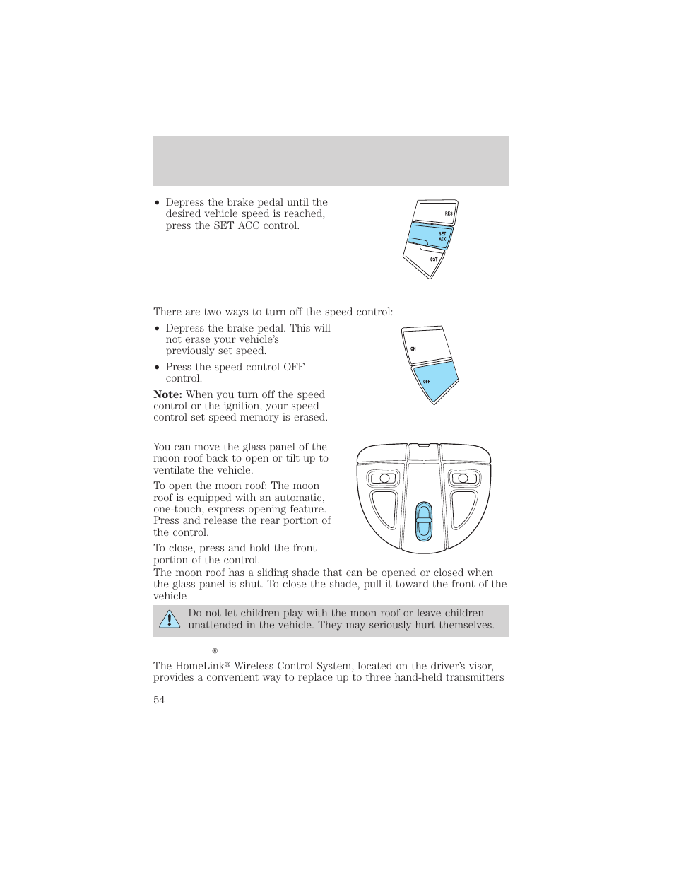 Driver controls | FORD 2005 Taurus v.1 User Manual | Page 54 / 248