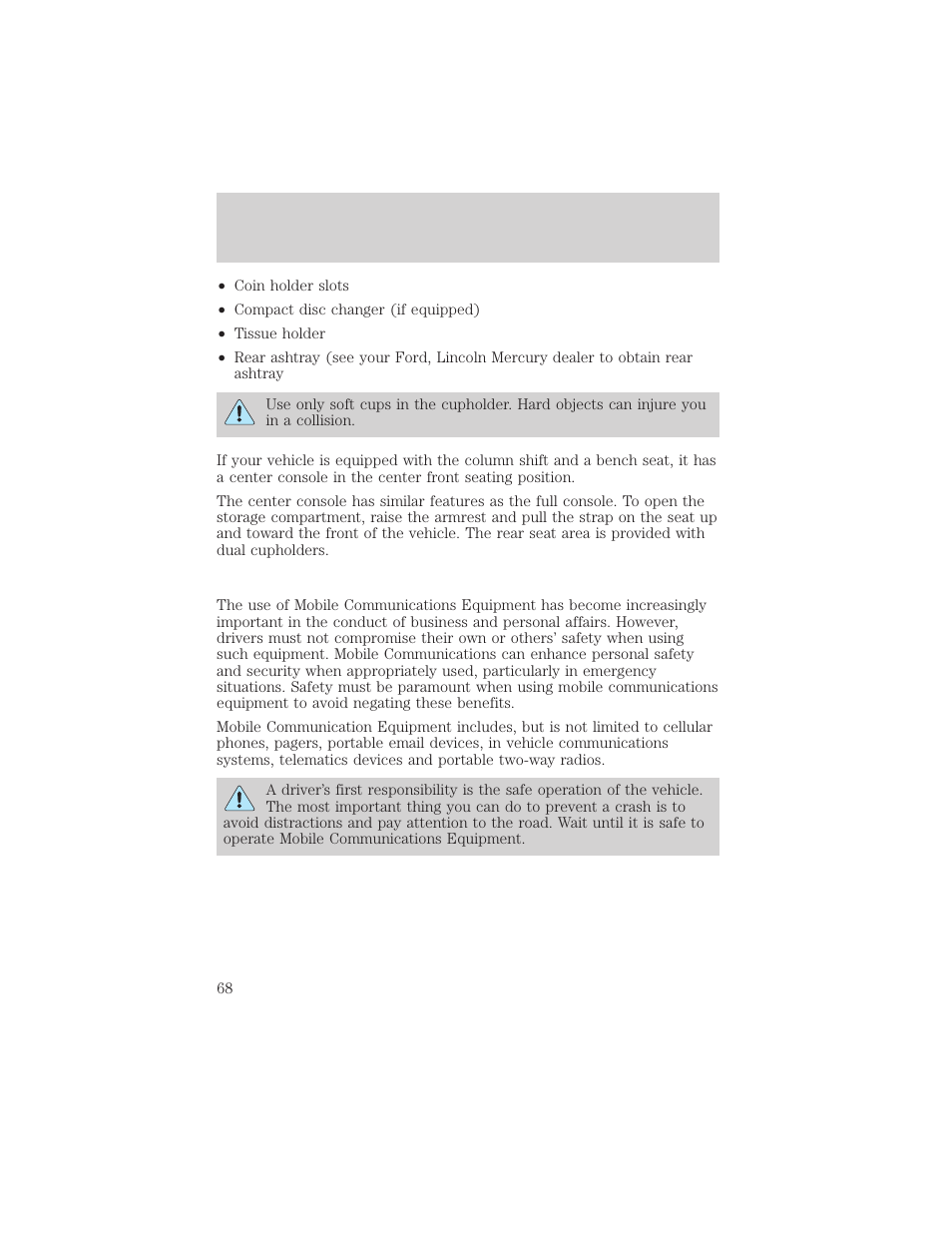 Driver controls | FORD 2005 Taurus v.1 User Manual | Page 68 / 248