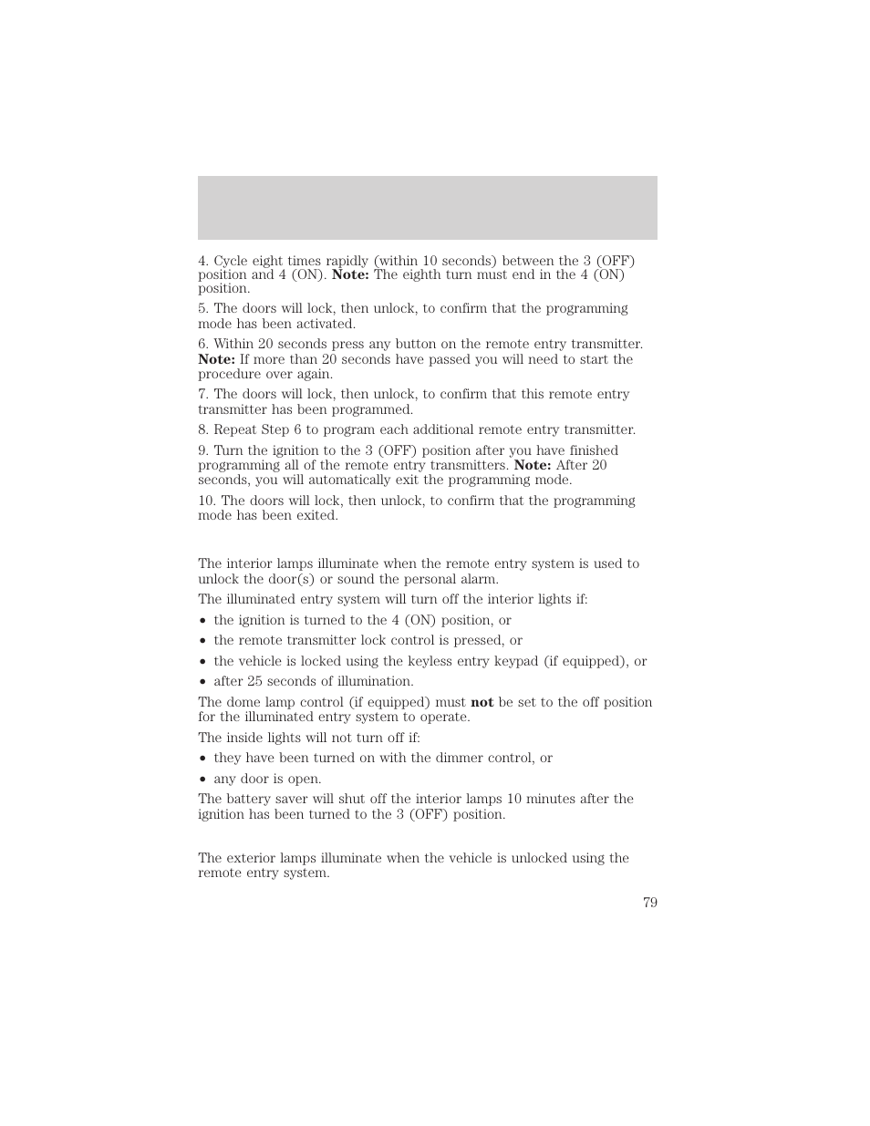 Locks and security | FORD 2005 Taurus v.1 User Manual | Page 79 / 248