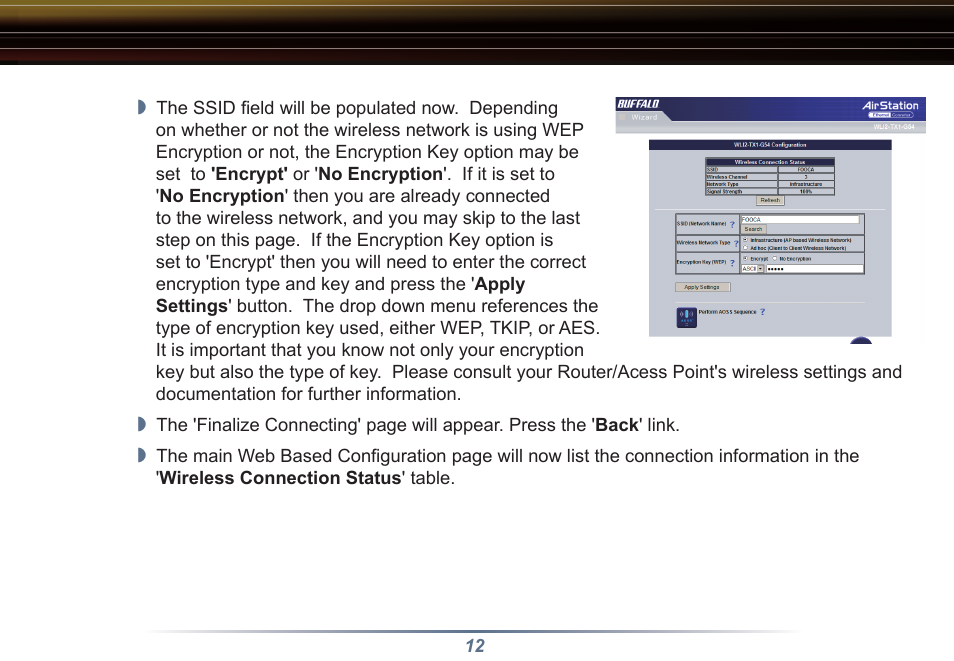 Buffalo Technology WLI3-TX1-G54 User Manual | Page 12 / 27