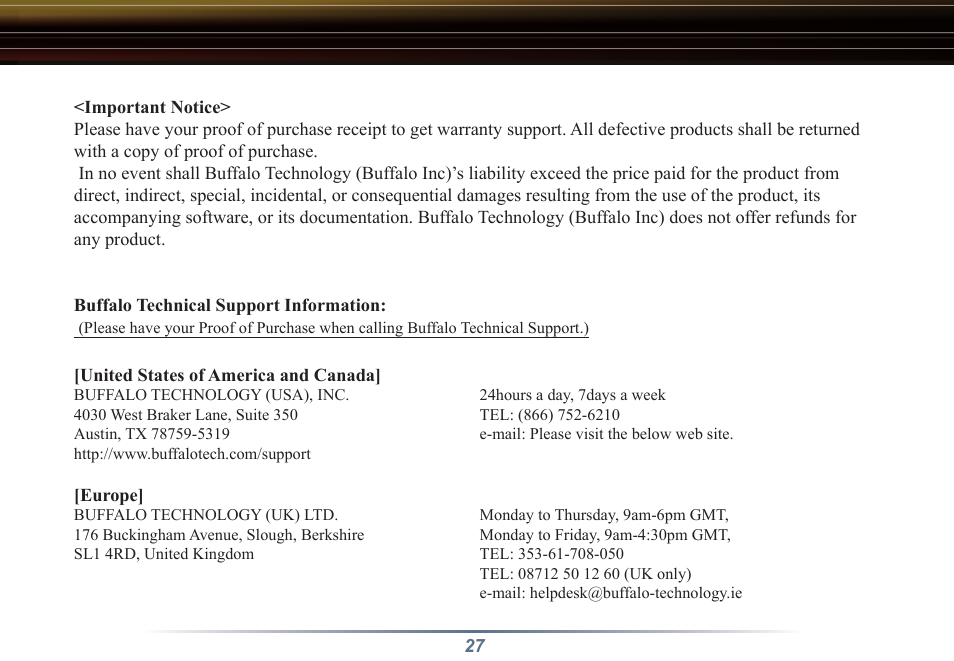 Buffalo Technology WLI3-TX1-G54 User Manual | Page 27 / 27
