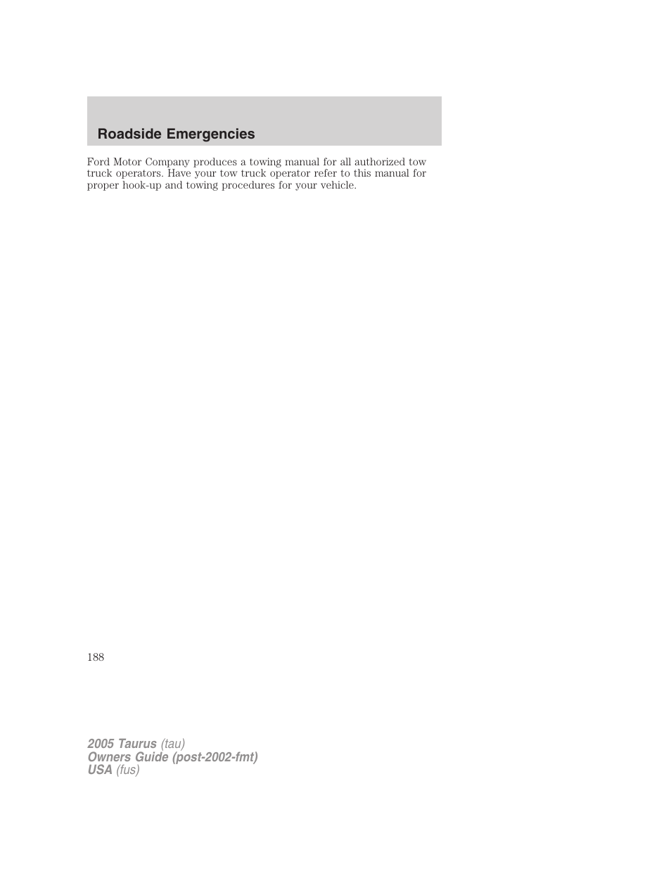 FORD 2005 Taurus v.3 User Manual | Page 188 / 256