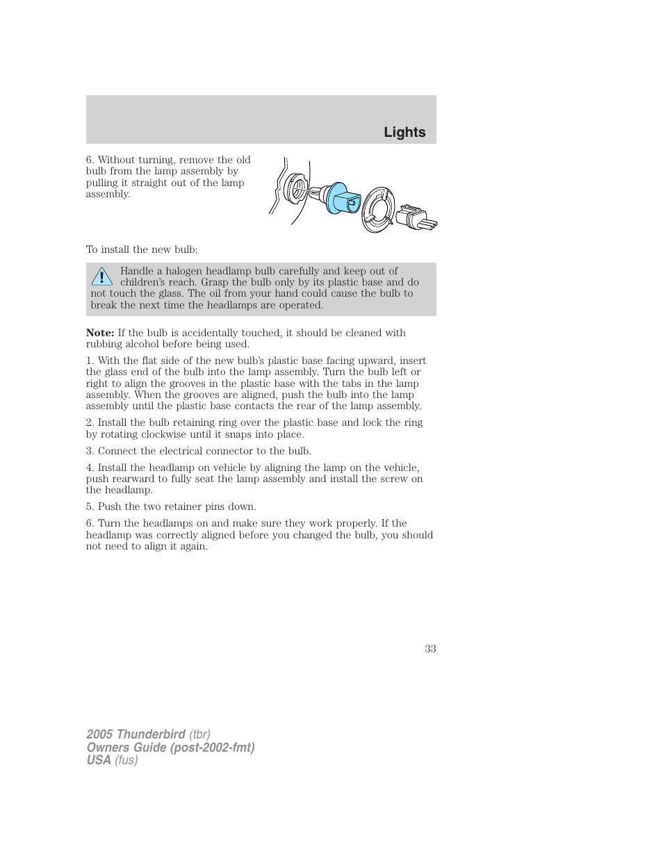 Lights | FORD 2005 Thunderbird v.2 User Manual | Page 33 / 232