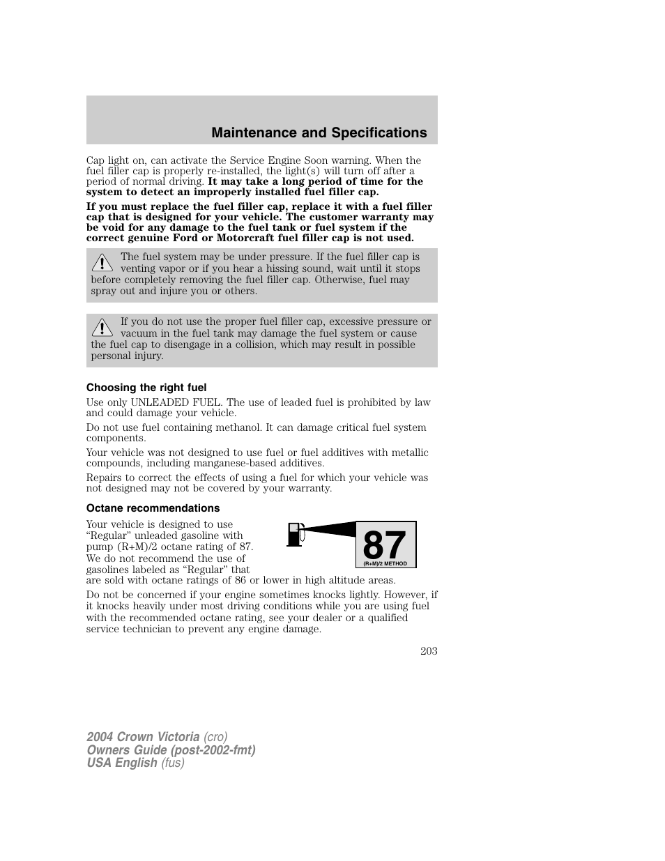 FORD 2004 Crown Victoria v.1 User Manual | Page 203 / 248