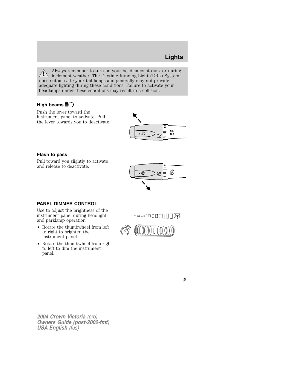 Lights | FORD 2004 Crown Victoria v.1 User Manual | Page 39 / 248