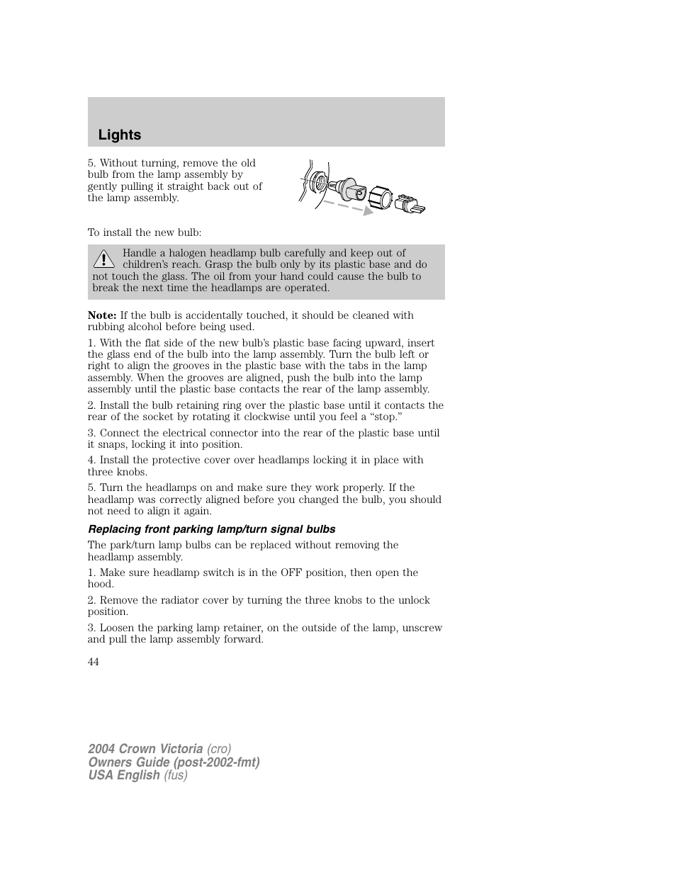 Lights | FORD 2004 Crown Victoria v.1 User Manual | Page 44 / 248