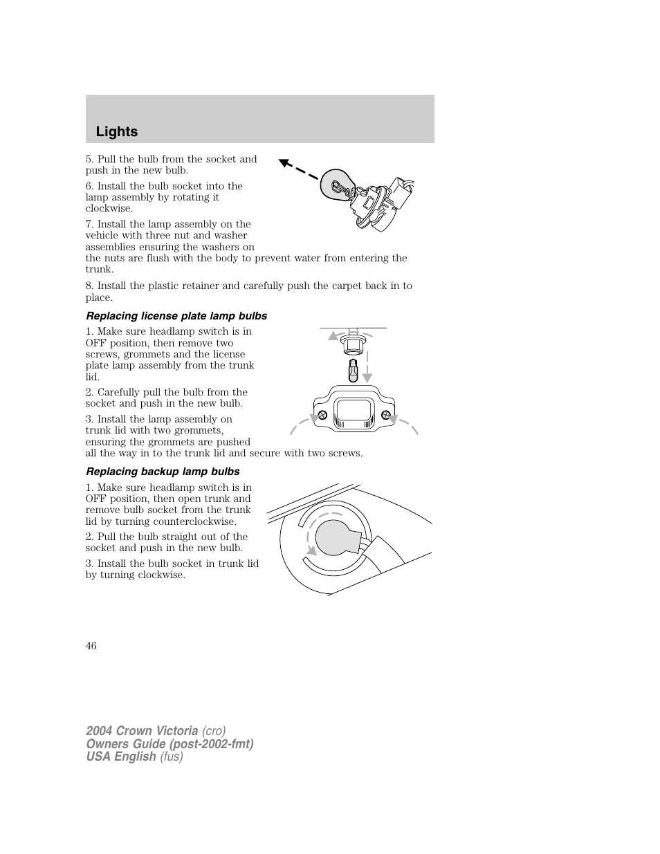 Lights | FORD 2004 Crown Victoria v.1 User Manual | Page 46 / 248