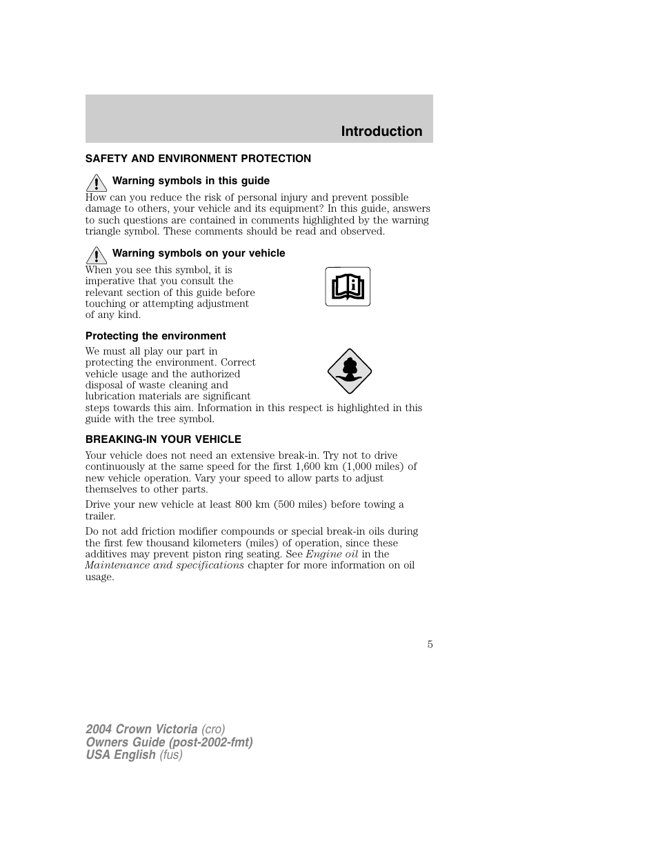 Introduction | FORD 2004 Crown Victoria v.1 User Manual | Page 5 / 248