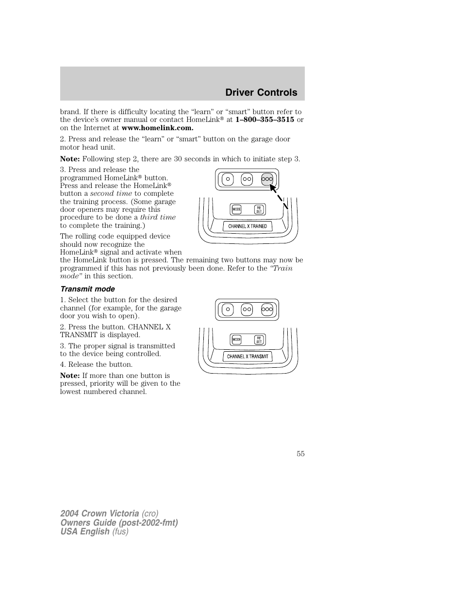 Driver controls | FORD 2004 Crown Victoria v.1 User Manual | Page 55 / 248