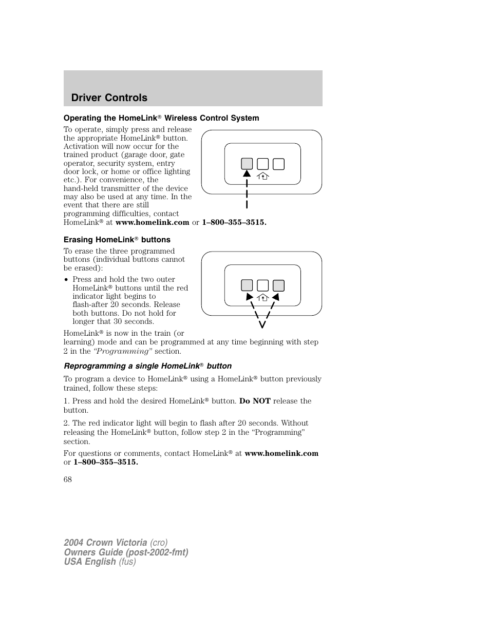 Driver controls | FORD 2004 Crown Victoria v.1 User Manual | Page 68 / 248