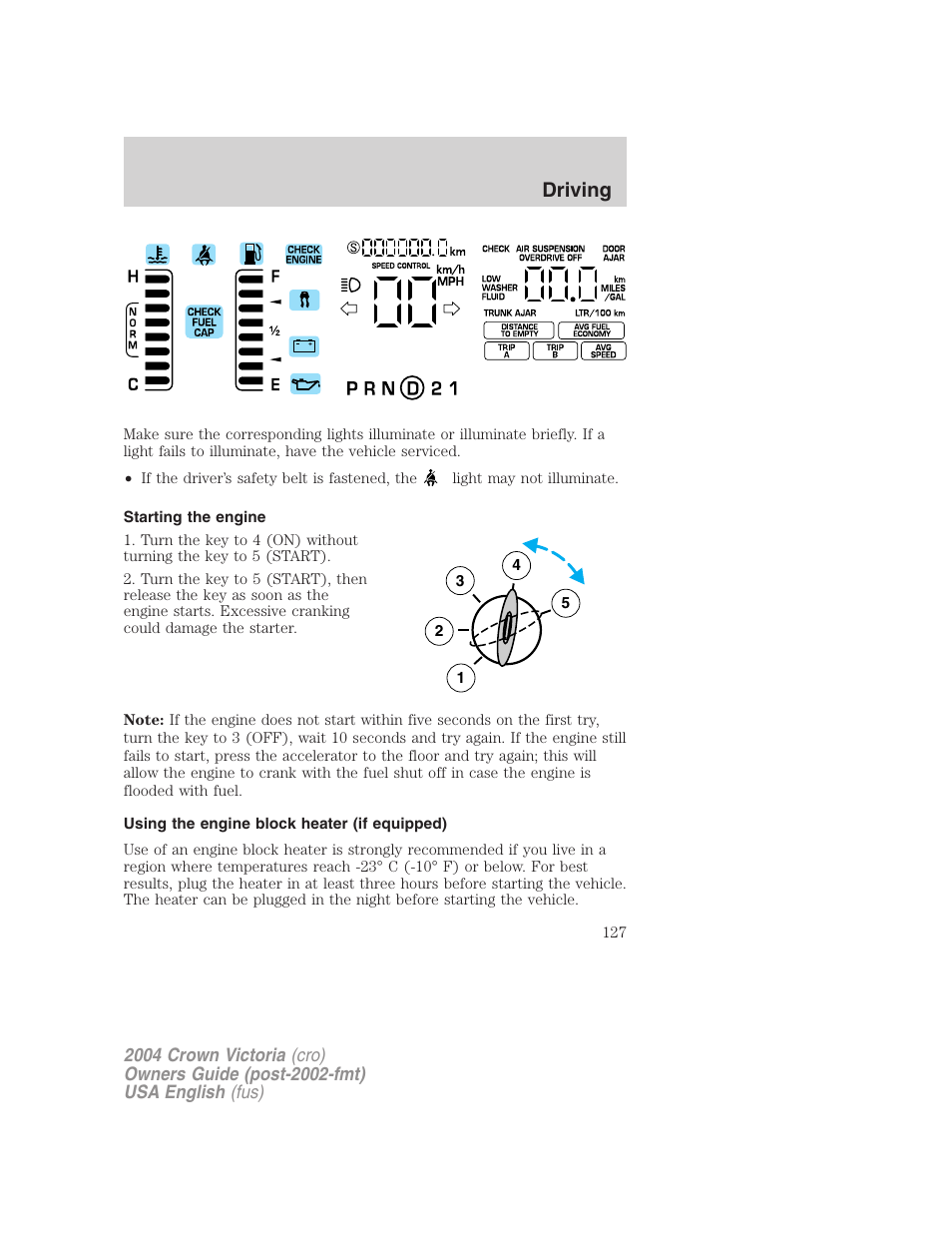 Driving | FORD 2004 Crown Victoria v.2 User Manual | Page 127 / 248