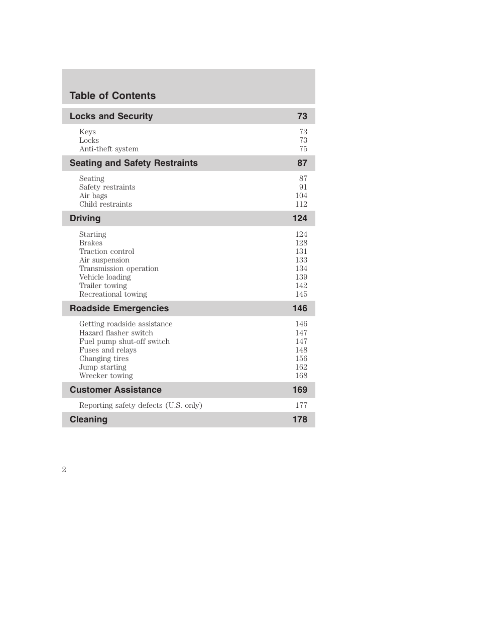 FORD 2004 Crown Victoria v.2 User Manual | Page 2 / 248