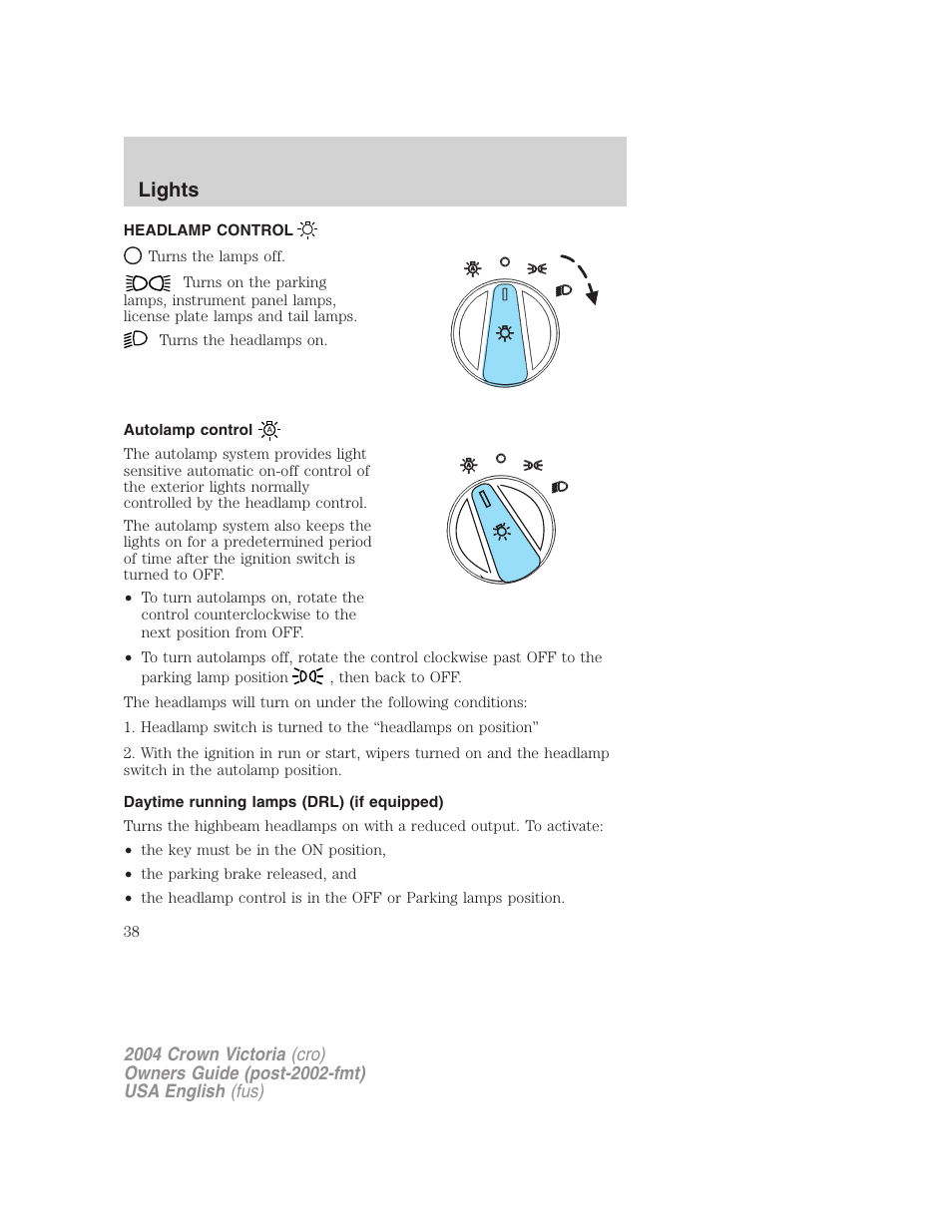 Lights | FORD 2004 Crown Victoria v.2 User Manual | Page 38 / 248