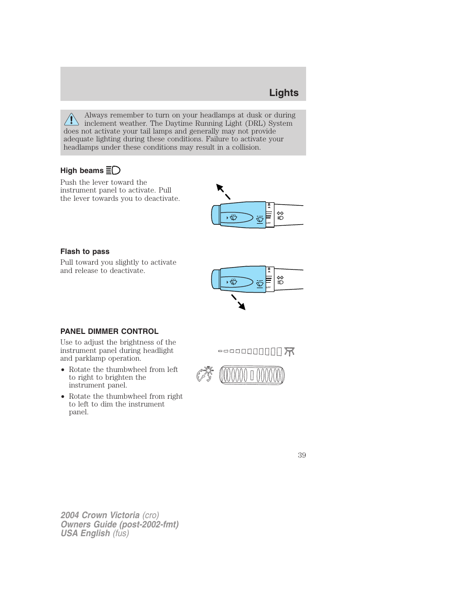 Lights | FORD 2004 Crown Victoria v.2 User Manual | Page 39 / 248