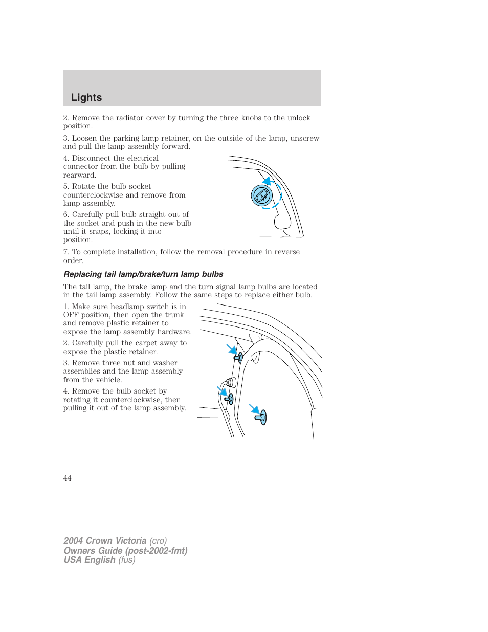 Lights | FORD 2004 Crown Victoria v.2 User Manual | Page 44 / 248