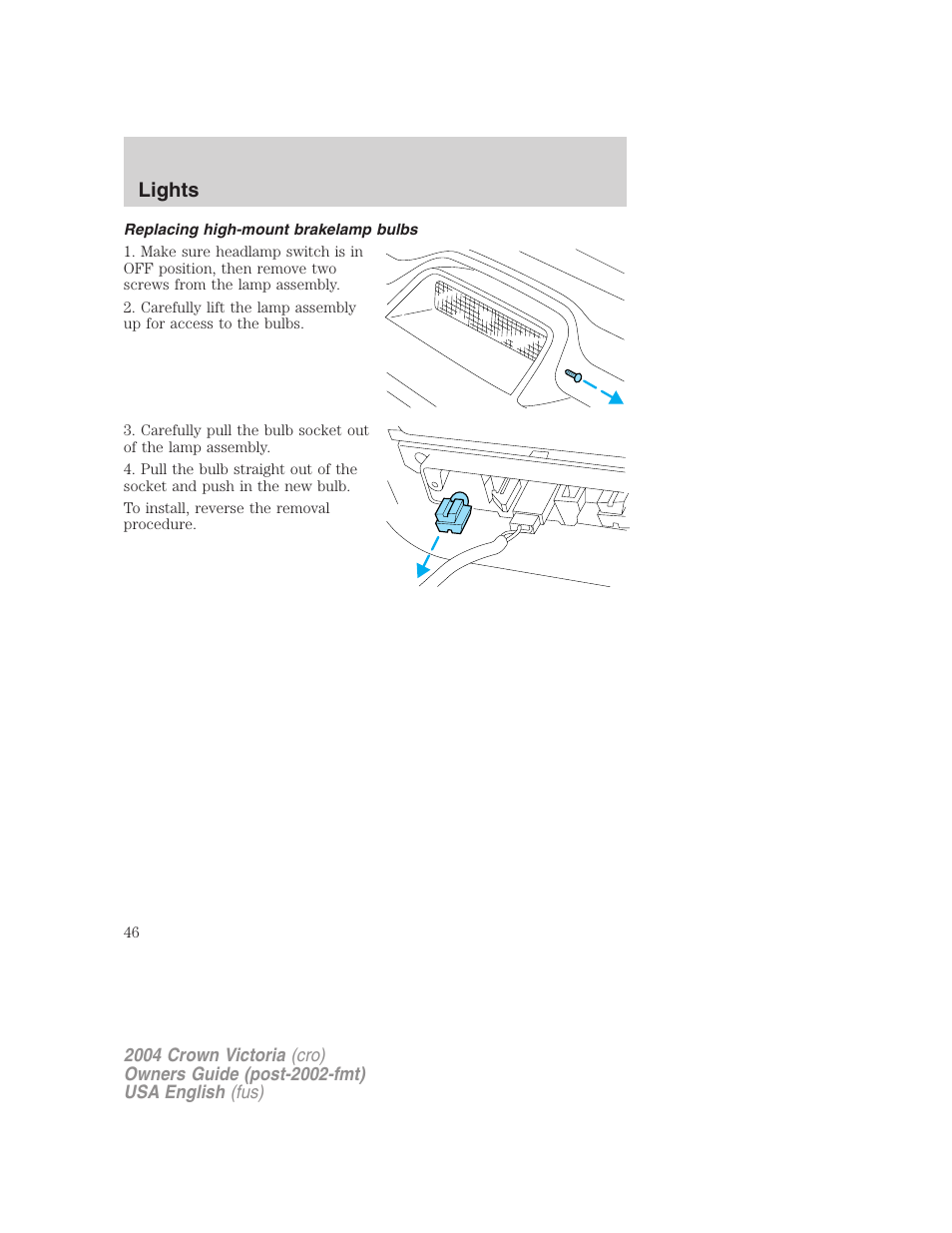 Lights | FORD 2004 Crown Victoria v.2 User Manual | Page 46 / 248