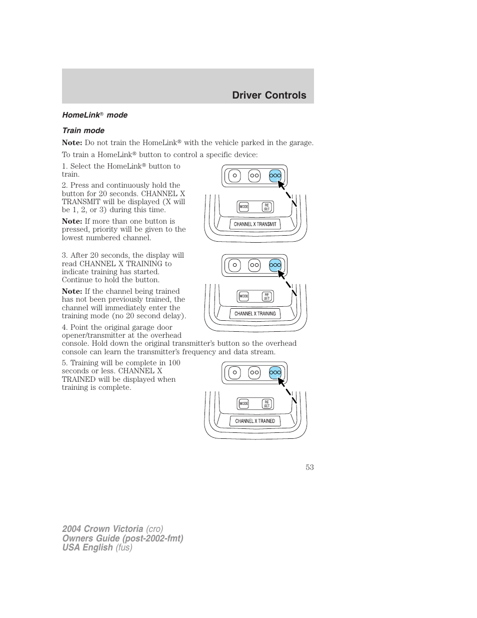 Driver controls | FORD 2004 Crown Victoria v.2 User Manual | Page 53 / 248