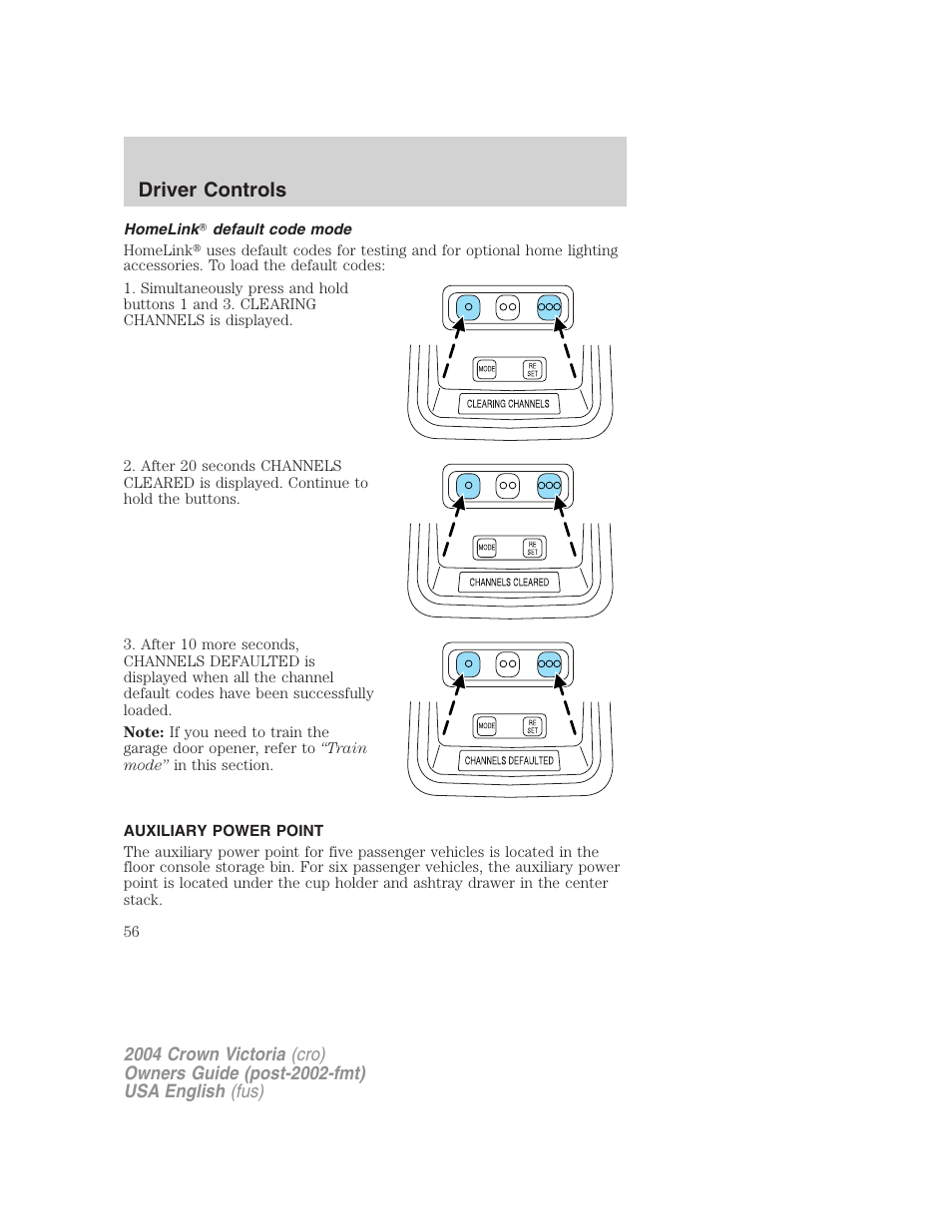 Driver controls | FORD 2004 Crown Victoria v.2 User Manual | Page 56 / 248