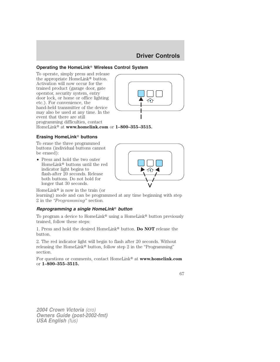 Driver controls | FORD 2004 Crown Victoria v.2 User Manual | Page 67 / 248