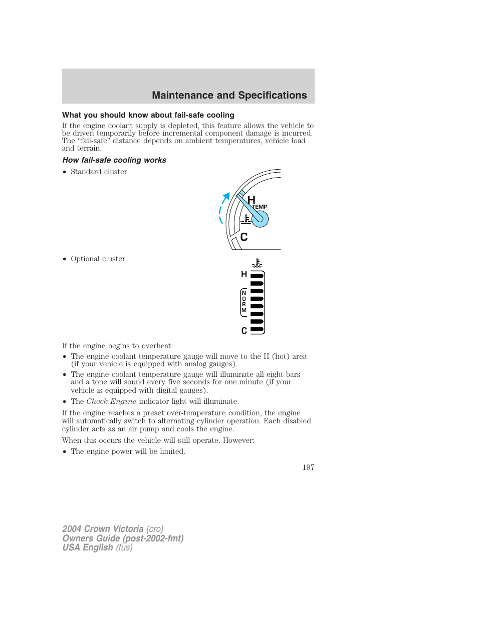 Maintenance and specifications | FORD 2004 Crown Victoria v.3 User Manual | Page 197 / 248