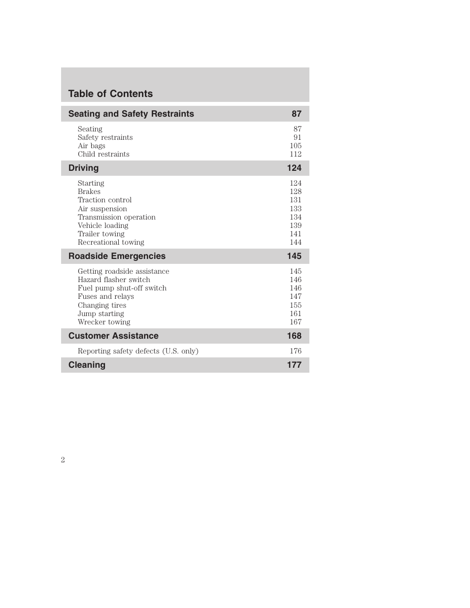 FORD 2004 Crown Victoria v.3 User Manual | Page 2 / 248