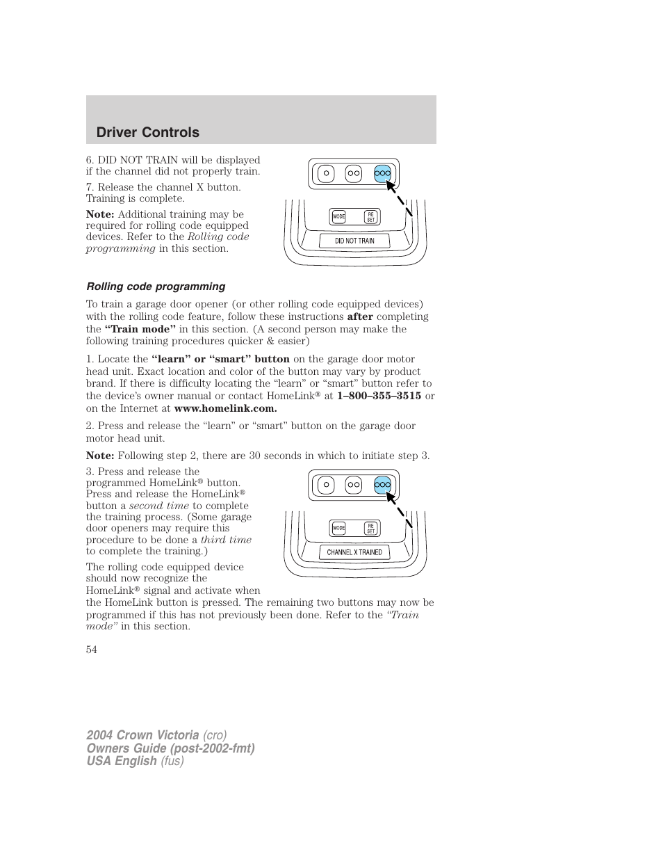 Driver controls | FORD 2004 Crown Victoria v.3 User Manual | Page 54 / 248