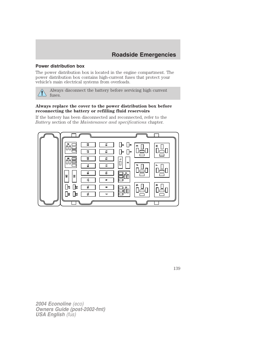 Roadside emergencies | FORD 2004 E-450 v.1 User Manual | Page 139 / 240