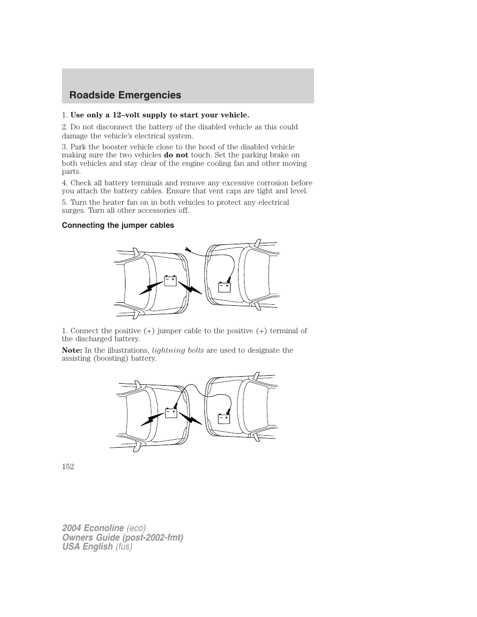 Roadside emergencies | FORD 2004 E-450 v.1 User Manual | Page 152 / 240