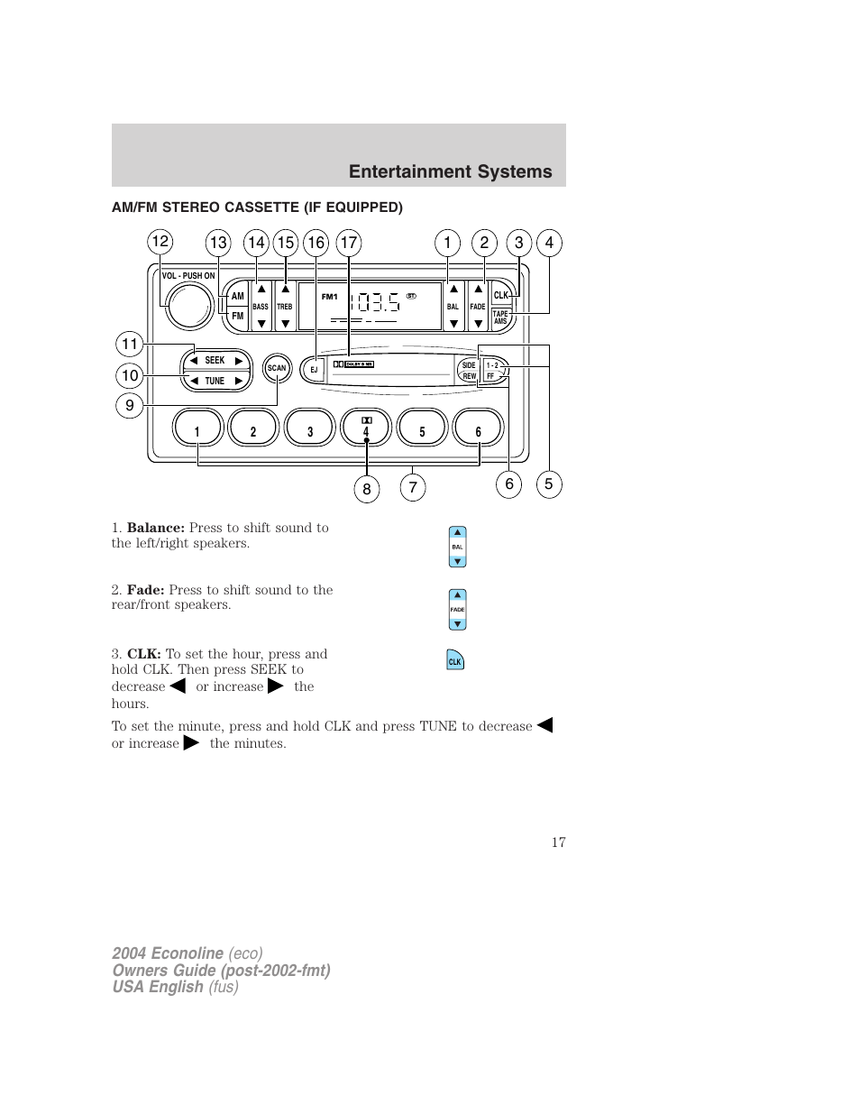 Entertainment systems | FORD 2004 E-450 v.1 User Manual | Page 17 / 240