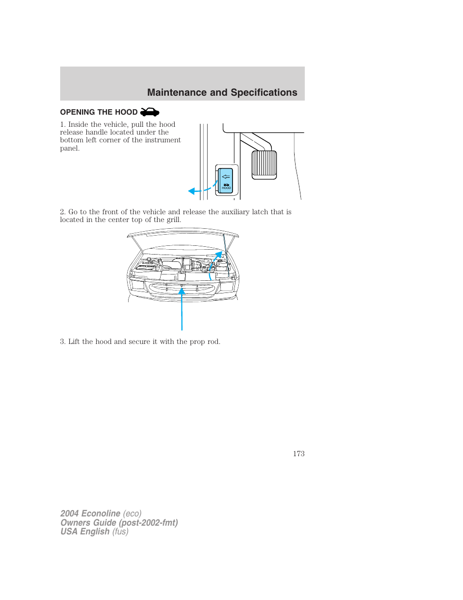 Maintenance and specifications | FORD 2004 E-450 v.1 User Manual | Page 173 / 240