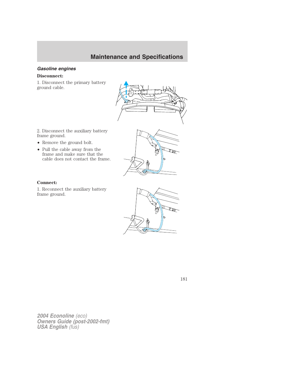 Maintenance and specifications | FORD 2004 E-450 v.1 User Manual | Page 181 / 240