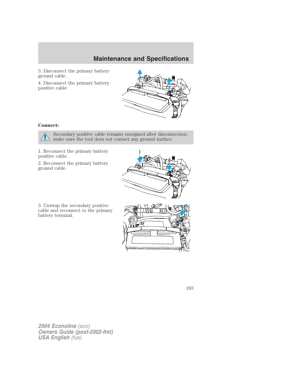 Maintenance and specifications | FORD 2004 E-450 v.1 User Manual | Page 183 / 240