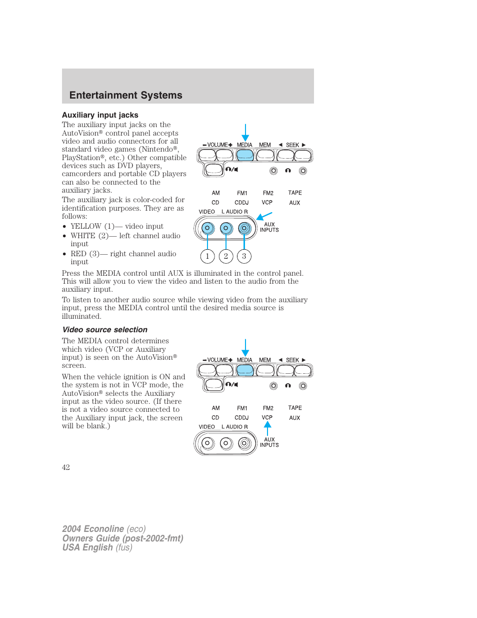 Entertainment systems | FORD 2004 E-450 v.1 User Manual | Page 42 / 240