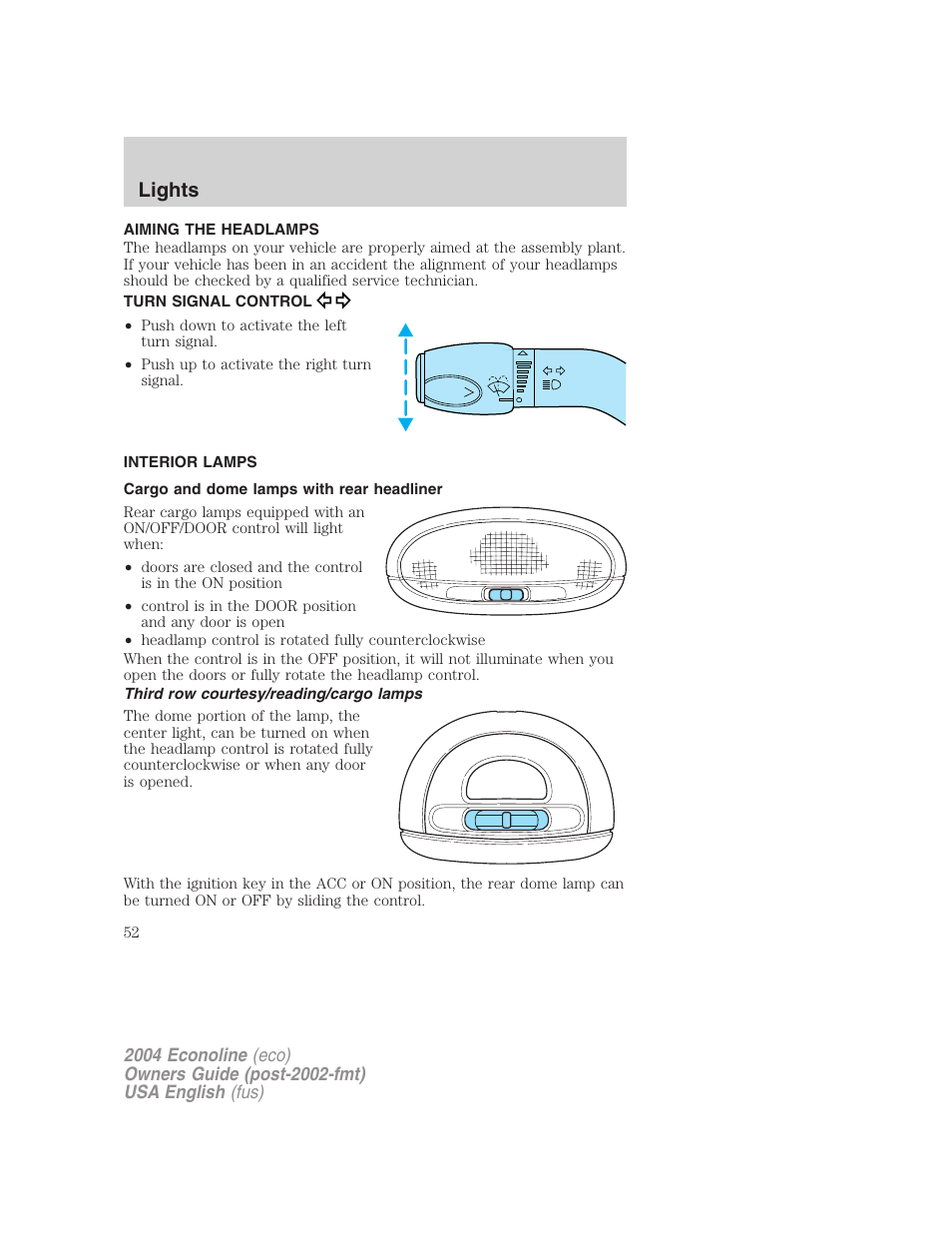 Lights | FORD 2004 E-450 v.1 User Manual | Page 52 / 240