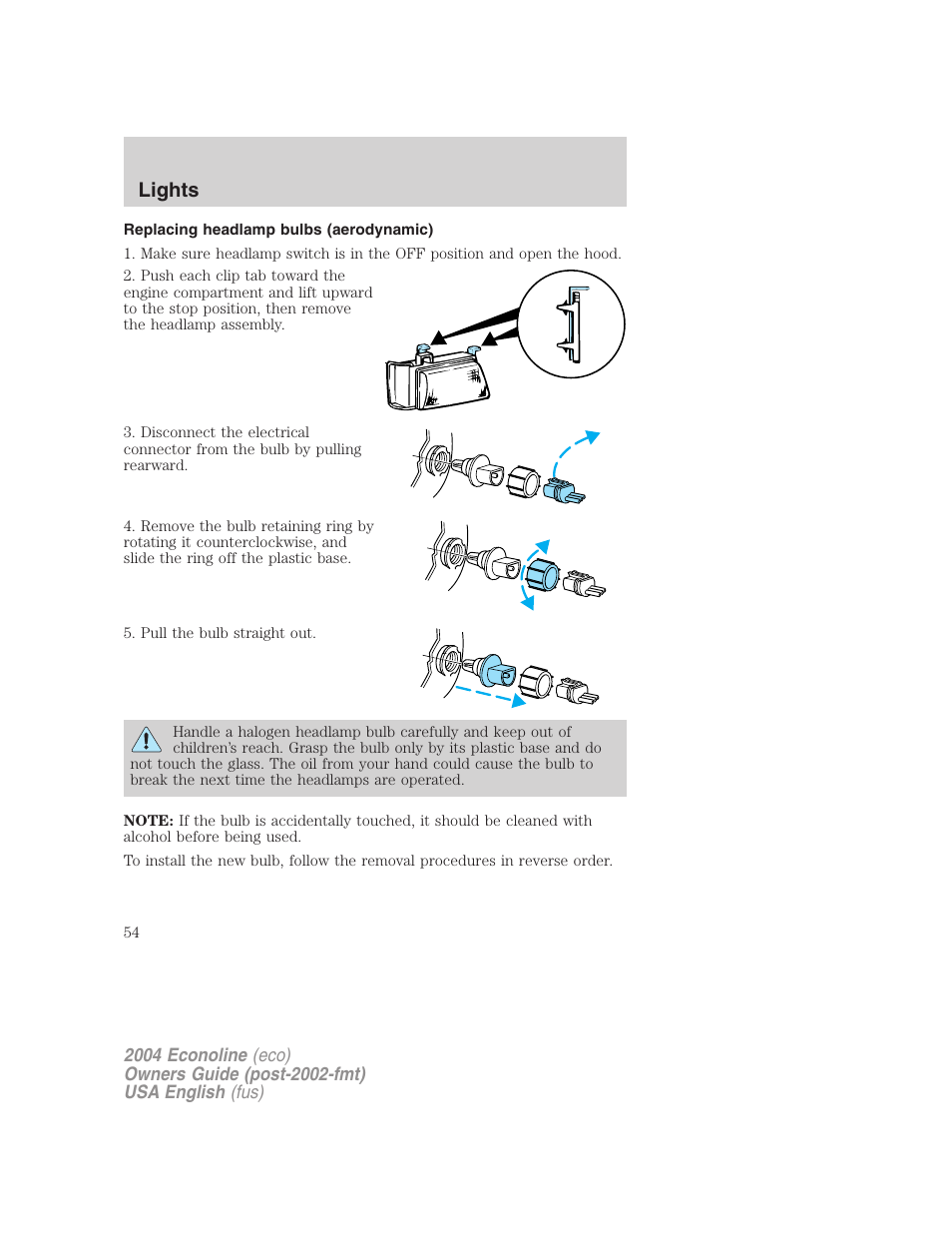 Lights | FORD 2004 E-450 v.1 User Manual | Page 54 / 240