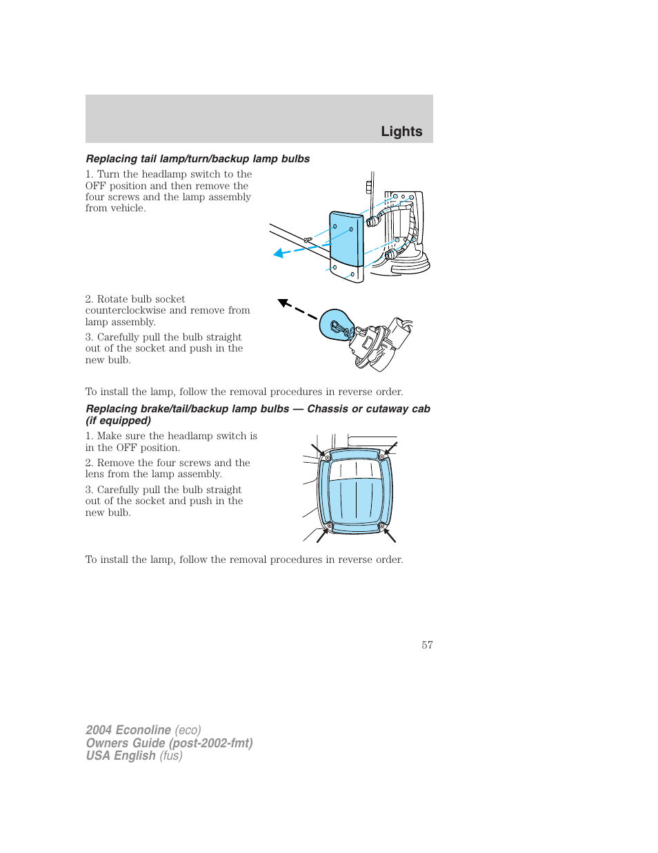 Lights | FORD 2004 E-450 v.1 User Manual | Page 57 / 240