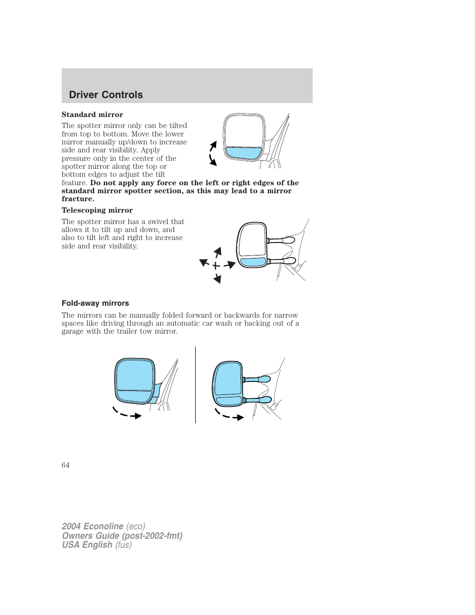 Driver controls | FORD 2004 E-450 v.1 User Manual | Page 64 / 240