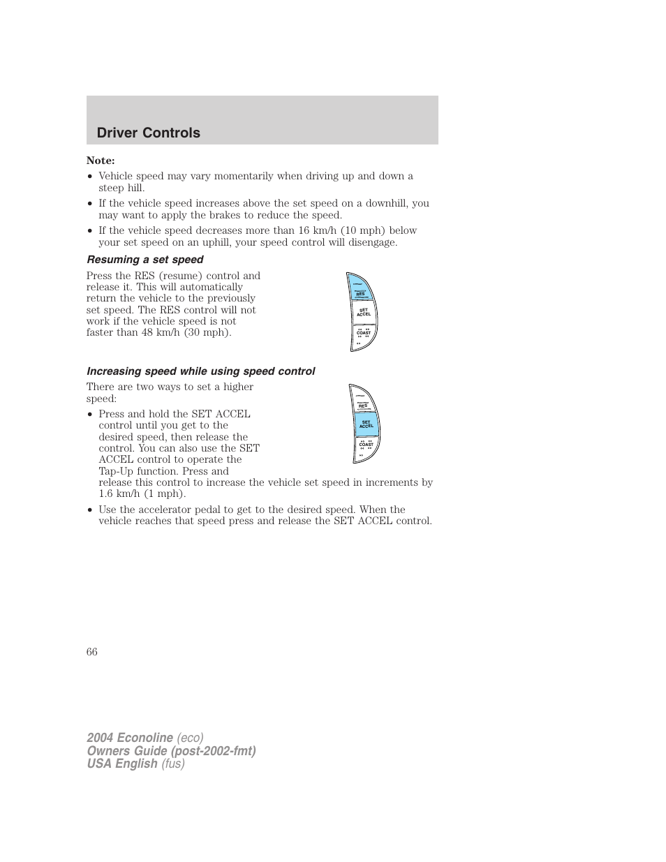 Driver controls | FORD 2004 E-450 v.1 User Manual | Page 66 / 240