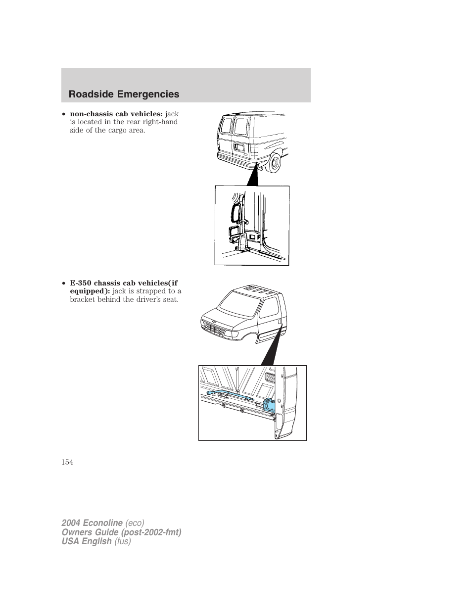 Roadside emergencies | FORD 2004 E-450 v.2 User Manual | Page 154 / 248