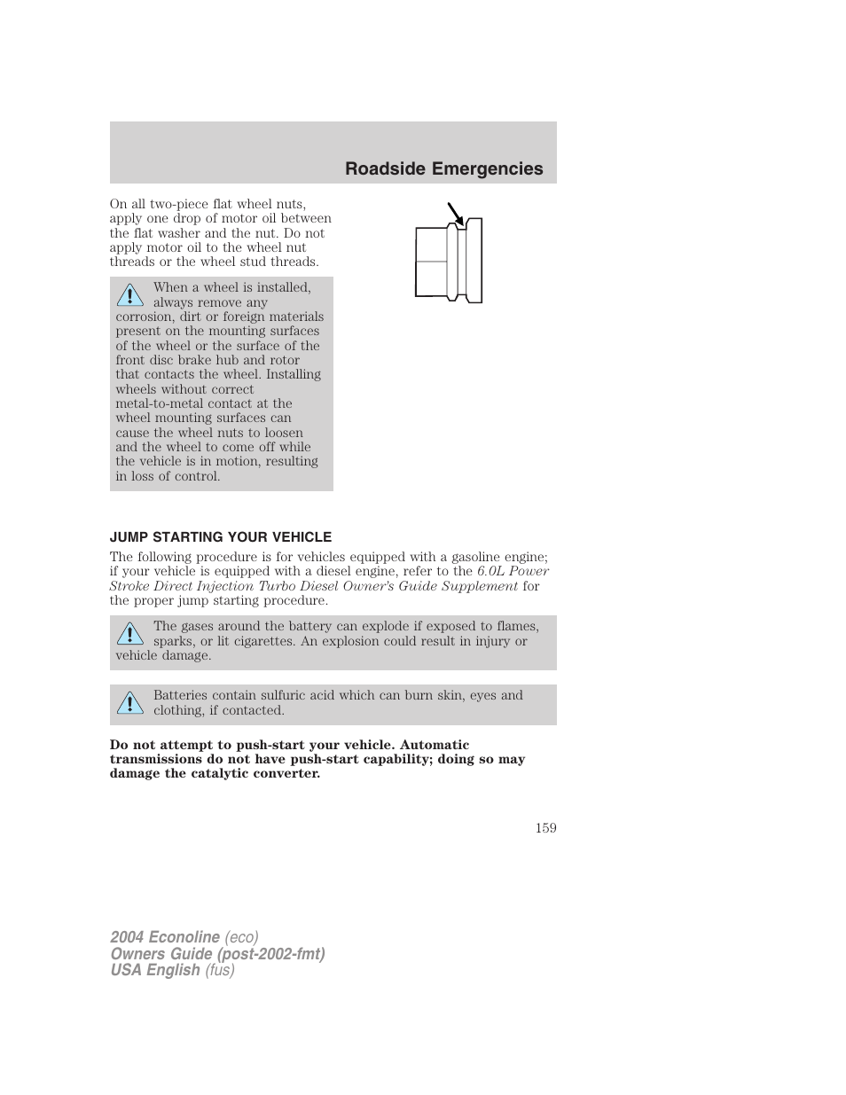 Roadside emergencies | FORD 2004 E-450 v.2 User Manual | Page 159 / 248