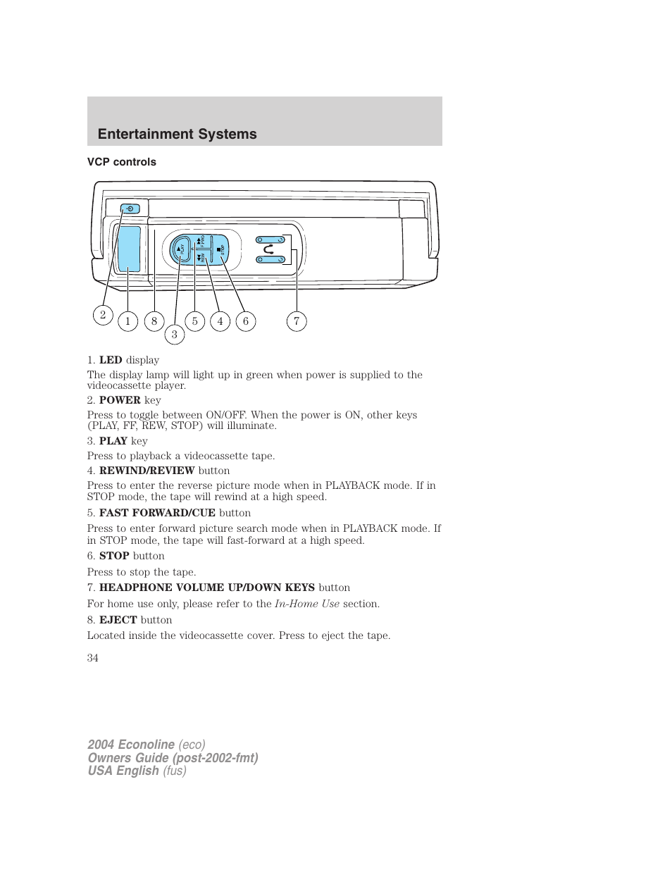 Entertainment systems | FORD 2004 E-450 v.2 User Manual | Page 34 / 248