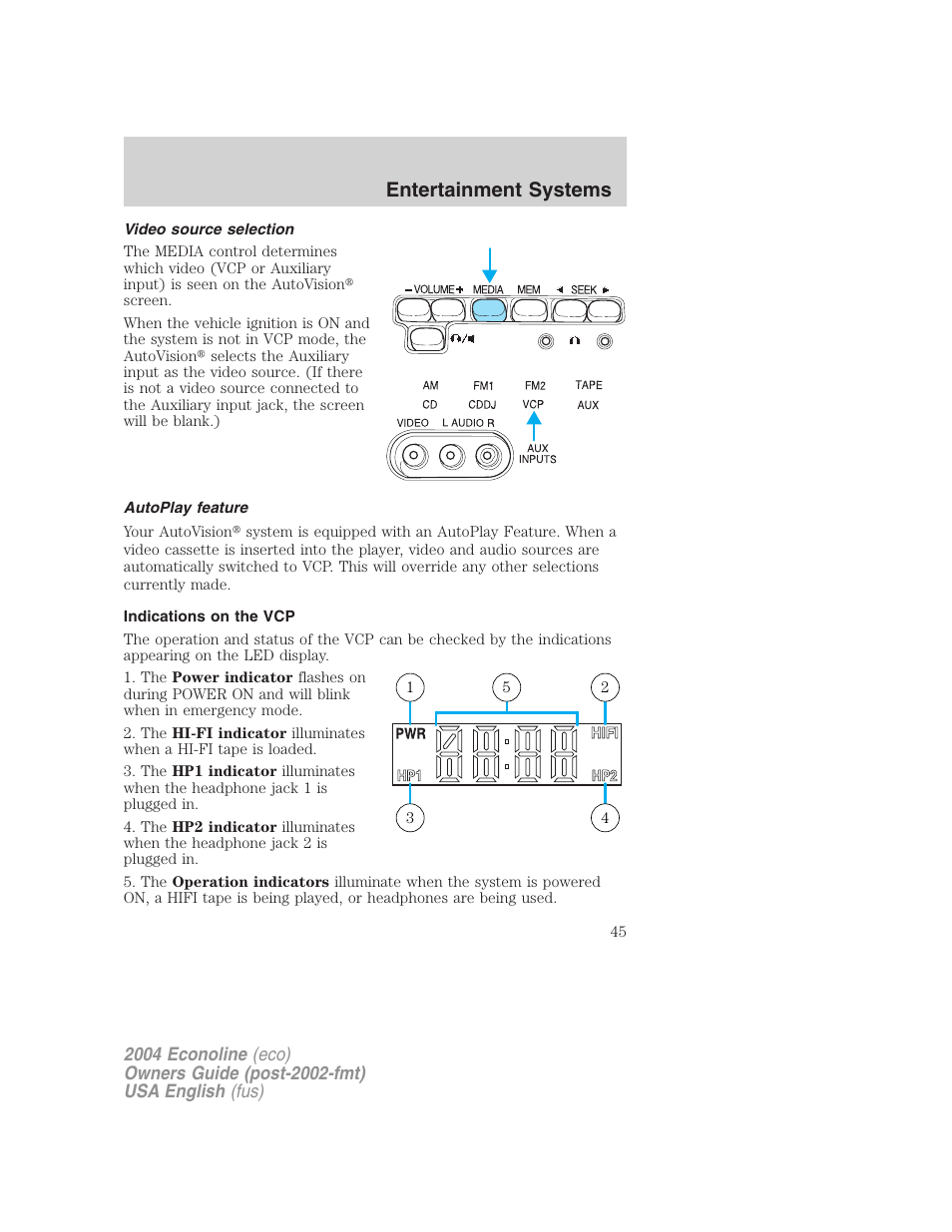 Entertainment systems | FORD 2004 E-450 v.2 User Manual | Page 45 / 248
